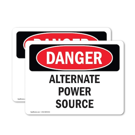 Signmission Alternate Power Source, 10 in W x Rectangle, Vinyl Decal OS-2PACK-DS-D-710-L-1949